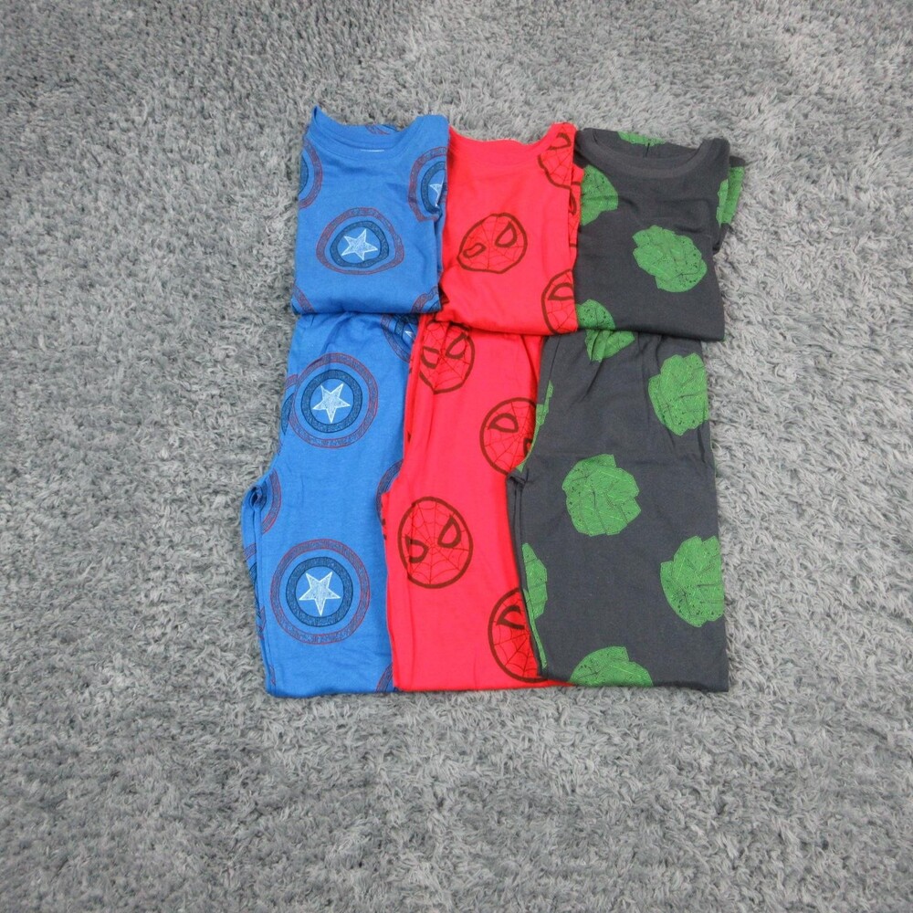 Marvel 3 Pack Pajama Set Kids 9-10Y Multicolor Captain America Hulk Spider-Man